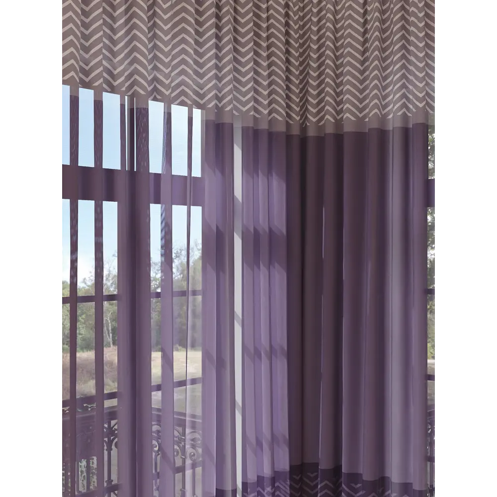Фото 2 Тюль на шторной ленте At Home Ферекис 150x280 см цвет фиолетовый Фото 2 Тюль на шторной ленте At Home Ферекис 150x280 см цвет фиолетовый