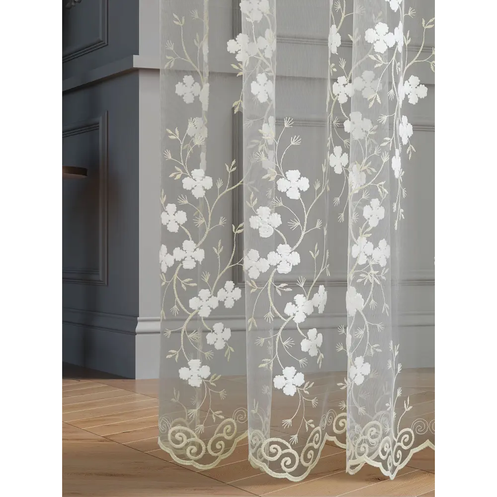 Фото 2 Тюль на шторной ленте At Home Рунаи-55 300x280 см цвет бежевый Фото 2 Тюль на шторной ленте At Home Рунаи-55 300x280 см цвет бежевый