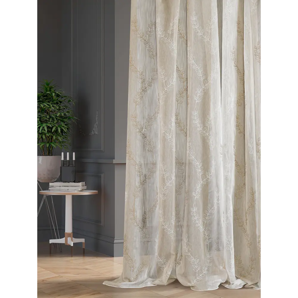 Фото 3 Тюль на шторной ленте At Home Лаен-38 300x290 см цвет бежевый Фото 3 Тюль на шторной ленте At Home Лаен-38 300x290 см цвет бежевый