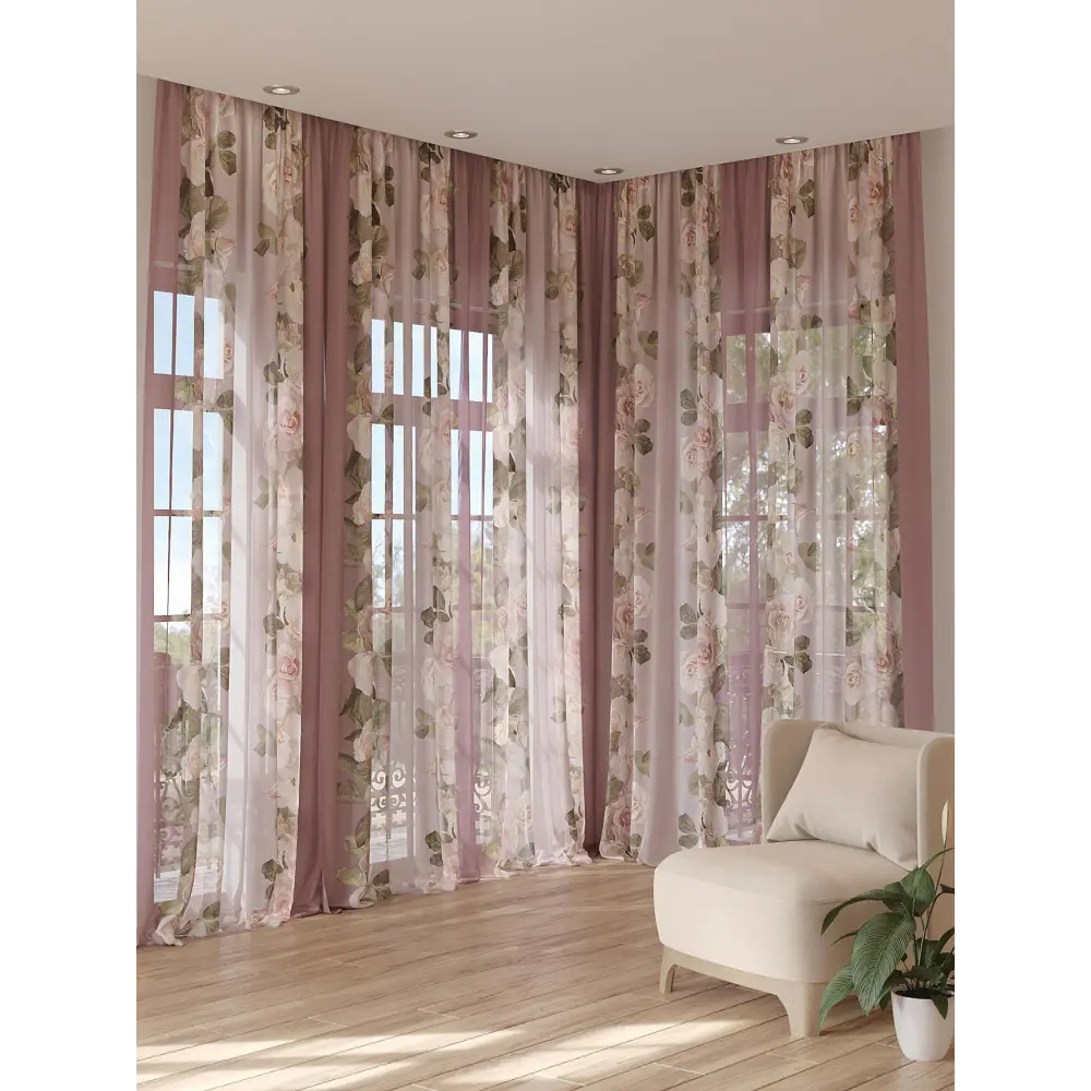 Фото 3 Тюль на шторной ленте At Home Фенокрис 150x280 см цвет бежевый Фото 3 Тюль на шторной ленте At Home Фенокрис 150x280 см цвет бежевый