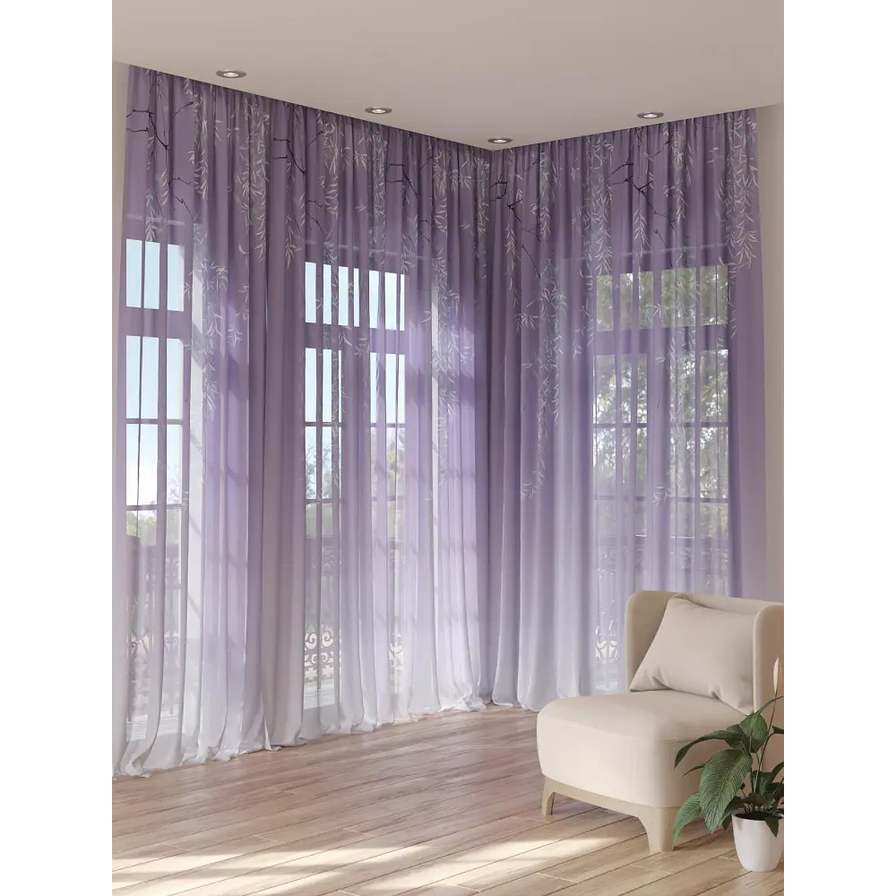 Фото 3 Тюль на шторной ленте At Home Бонгренс 150x280 см цвет фиолетовый Фото 3 Тюль на шторной ленте At Home Бонгренс 150x280 см цвет фиолетовый