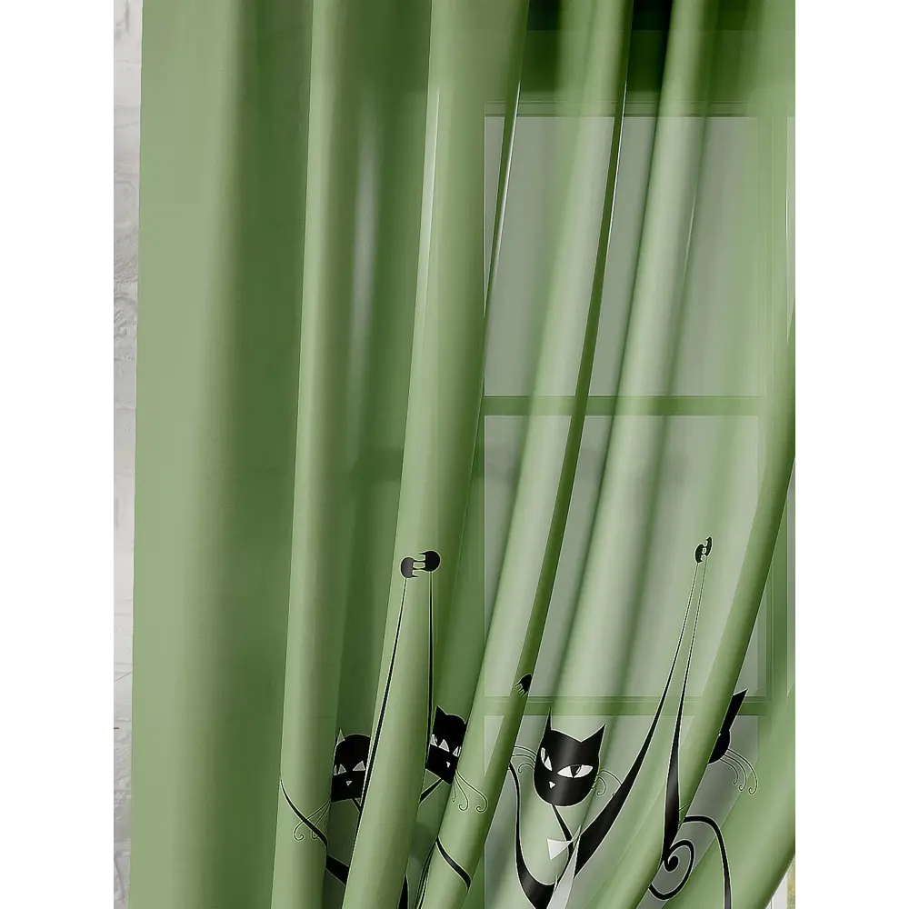 Фото 2 Тюль для кухни на шторной ленте At Home Армсти 150x180 см цвет зеленый Фото 2 Тюль для кухни на шторной ленте At Home Армсти 150x180 см цвет зеленый