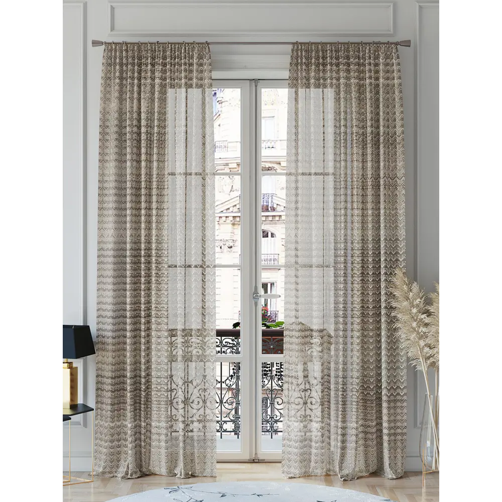 Фото 2 Тюль на шторной ленте At Home Конквинс 150x260 см цвет бежевый