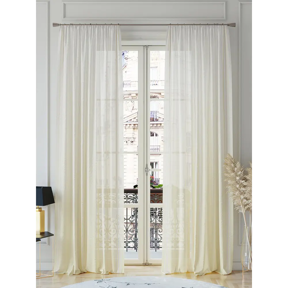 Фото 2 Тюль на шторной ленте At Home Ролиремс 150x260 см цвет бежевый Фото 2 Тюль на шторной ленте At Home Ролиремс 150x260 см цвет бежевый