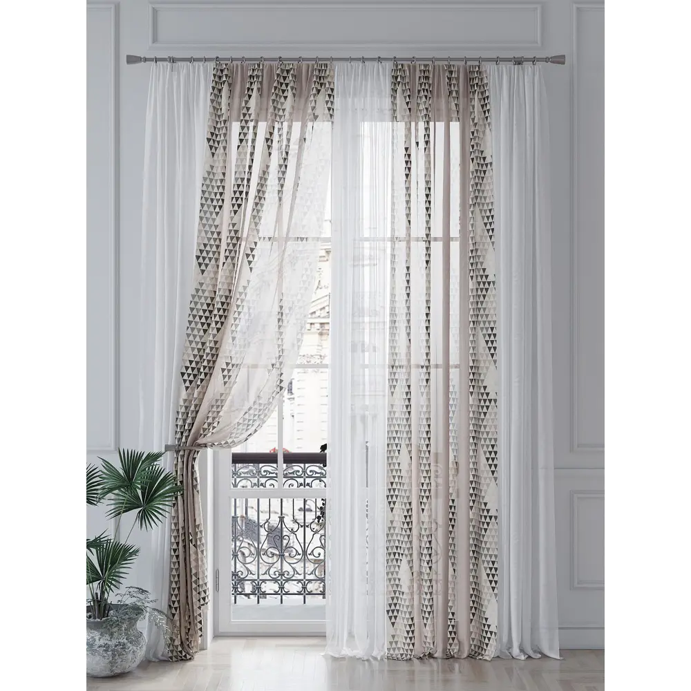 Фото 4 Тюль на шторной ленте At Home Ногривел 150x260 см цвет бежевый Фото 4 Тюль на шторной ленте At Home Ногривел 150x260 см цвет бежевый
