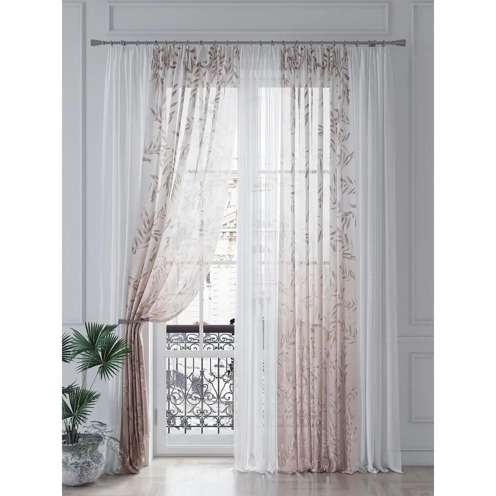 Фото 4 Тюль на шторной ленте At Home Рифернор 150x260 см цвет бежевый Фото 4 Тюль на шторной ленте At Home Рифернор 150x260 см цвет бежевый
