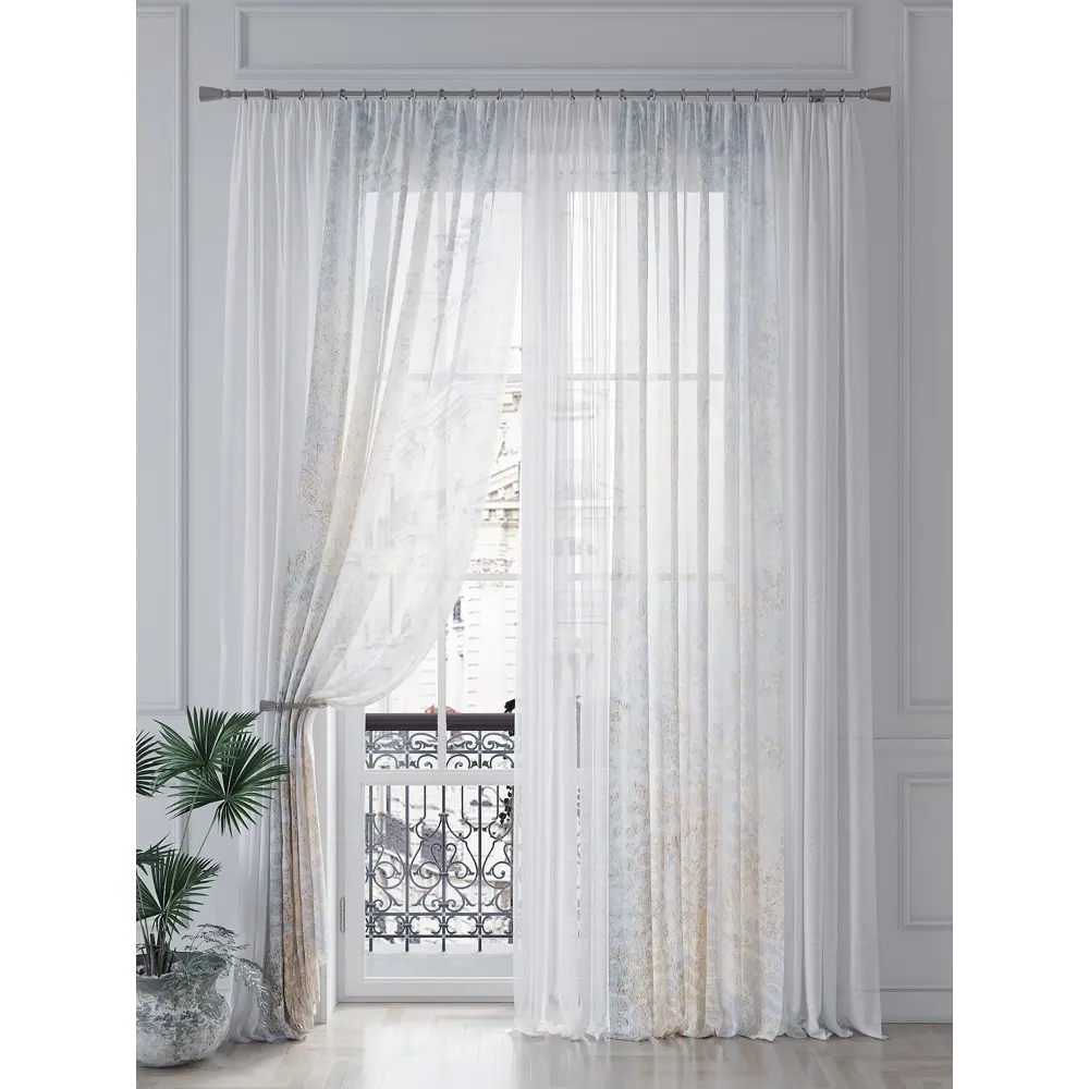 Фото 5 Тюль на шторной ленте At Home Эхронс 150x260 см цвет бежевый Фото 5 Тюль на шторной ленте At Home Эхронс 150x260 см цвет бежевый