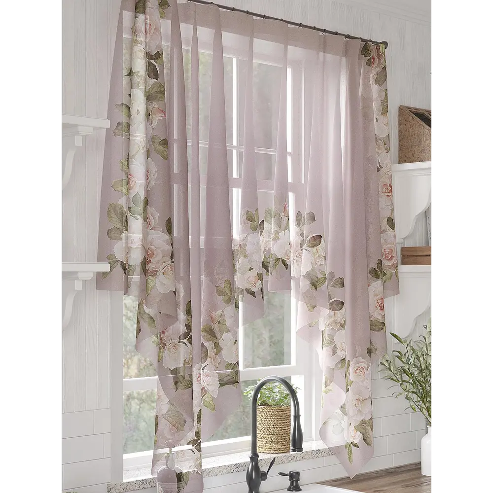 Фото 4 Тюль на шторной ленте At Home Манквенис 200x145 см цвет бежевый Фото 4 Тюль на шторной ленте At Home Манквенис 200x145 см цвет бежевый