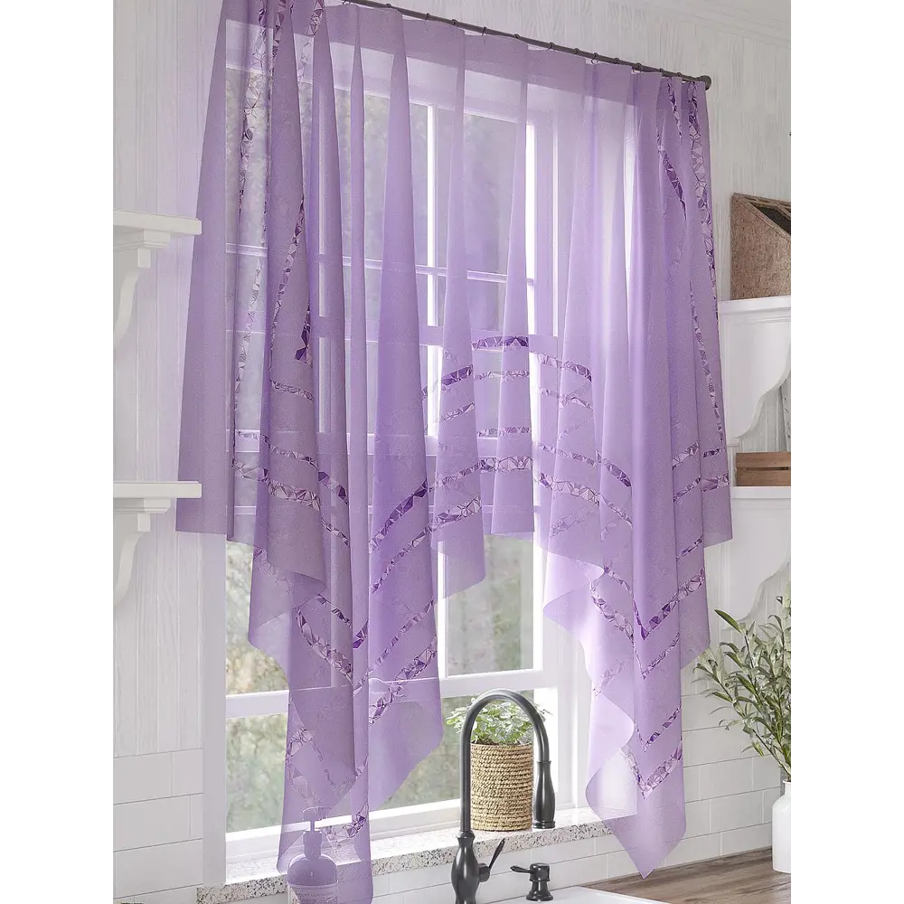 Фото 4 Тюль на шторной ленте At Home Легренс 200x145 см цвет сиреневый Фото 4 Тюль на шторной ленте At Home Легренс 200x145 см цвет сиреневый