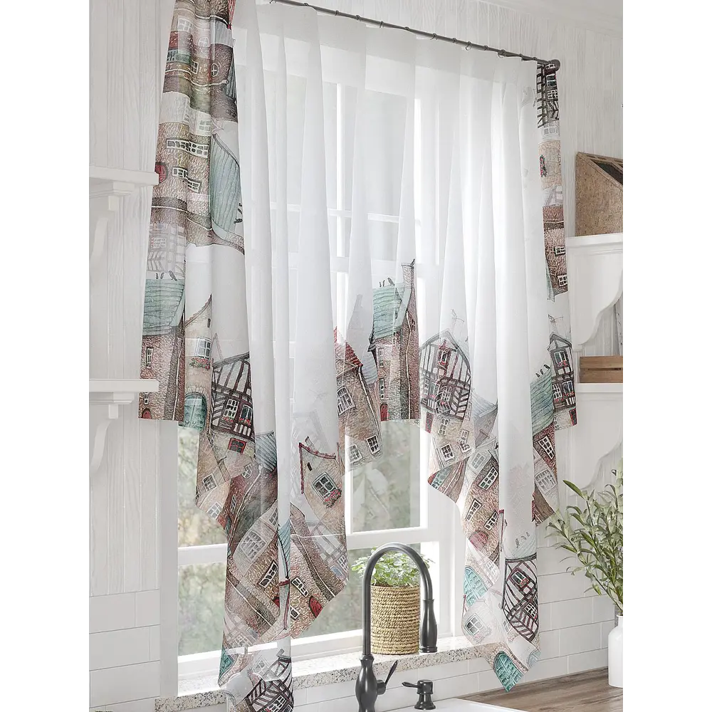 Фото 4 Тюль на шторной ленте At Home Миневис 200x145 см цвет бежевый Фото 4 Тюль на шторной ленте At Home Миневис 200x145 см цвет бежевый
