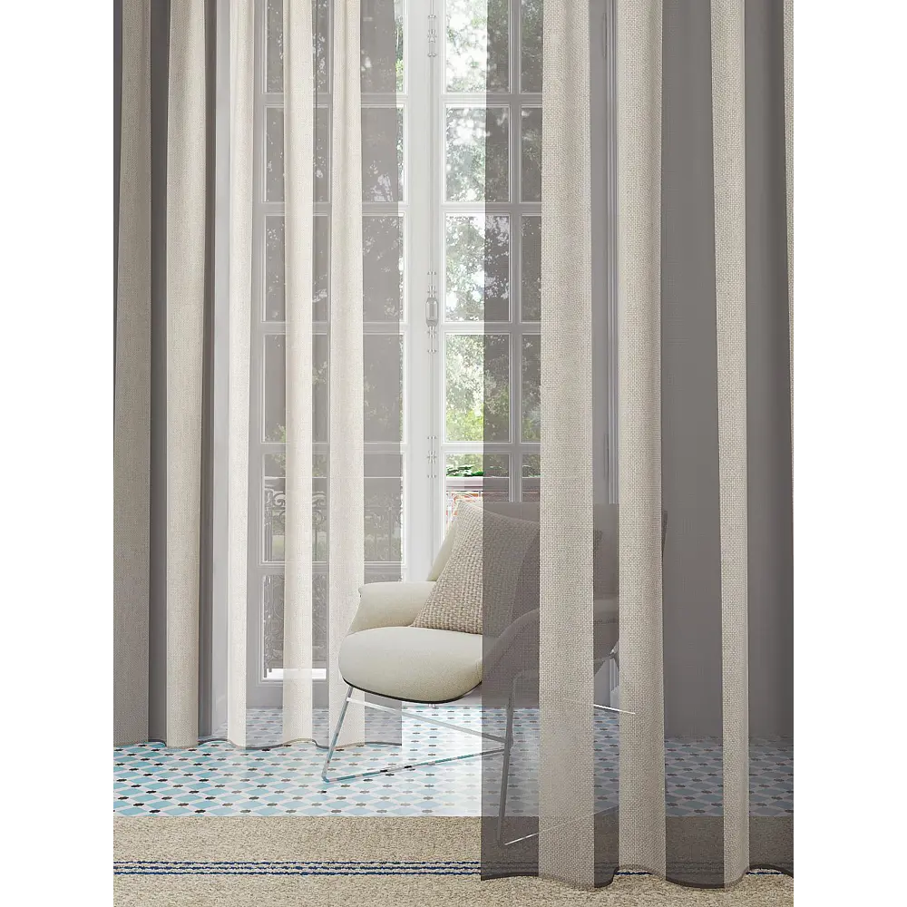 Фото 4 Тюль на шторной ленте At Home Линдорис 150x280 см цвет графит Фото 4 Тюль на шторной ленте At Home Линдорис 150x280 см цвет графит