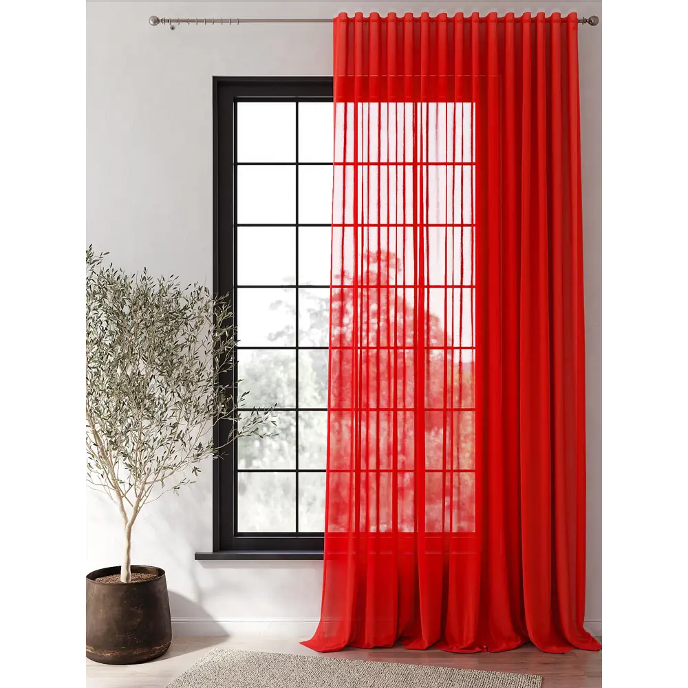 Фото 2 Тюль на шторной ленте At Home Музия 300x310 см цвет красный Фото 2 Тюль на шторной ленте At Home Музия 300x310 см цвет красный