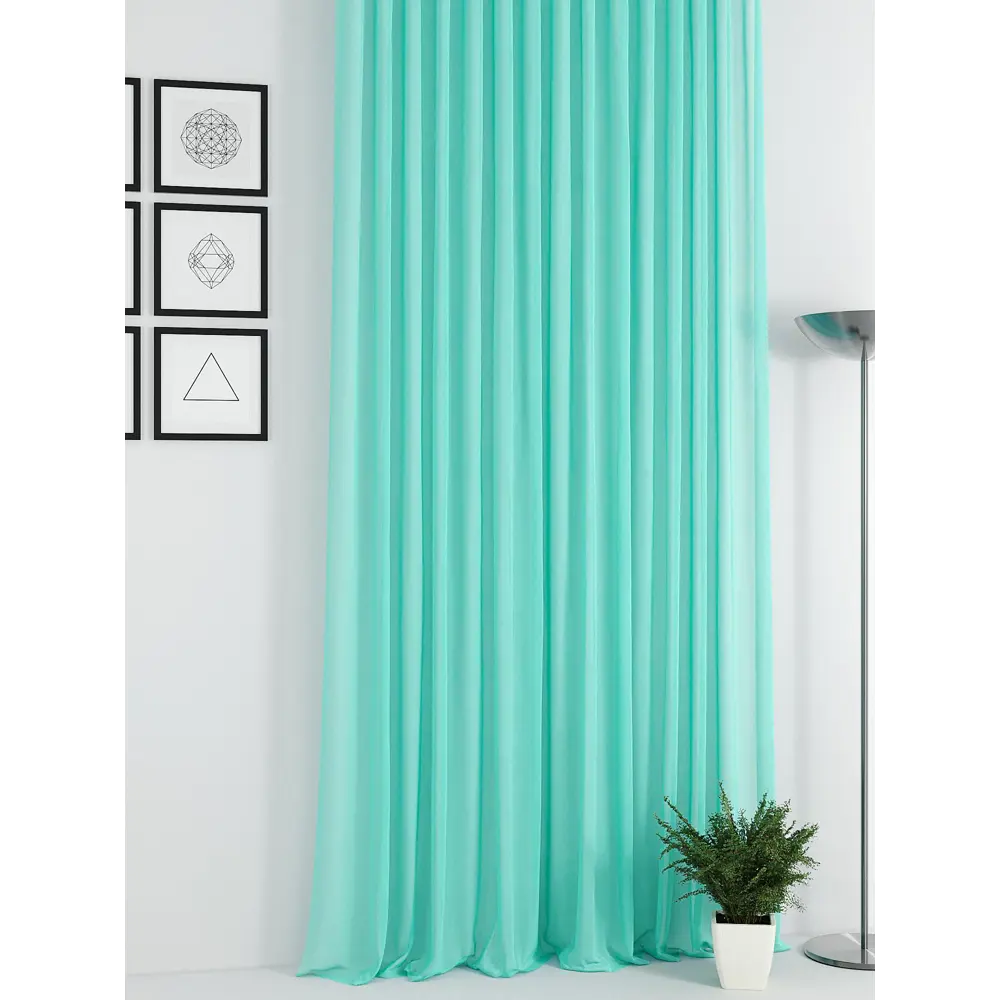 Фото 2 Тюль на шторной ленте At Home Дориди 300x340 см цвет тиффани Фото 2 Тюль на шторной ленте At Home Дориди 300x340 см цвет тиффани