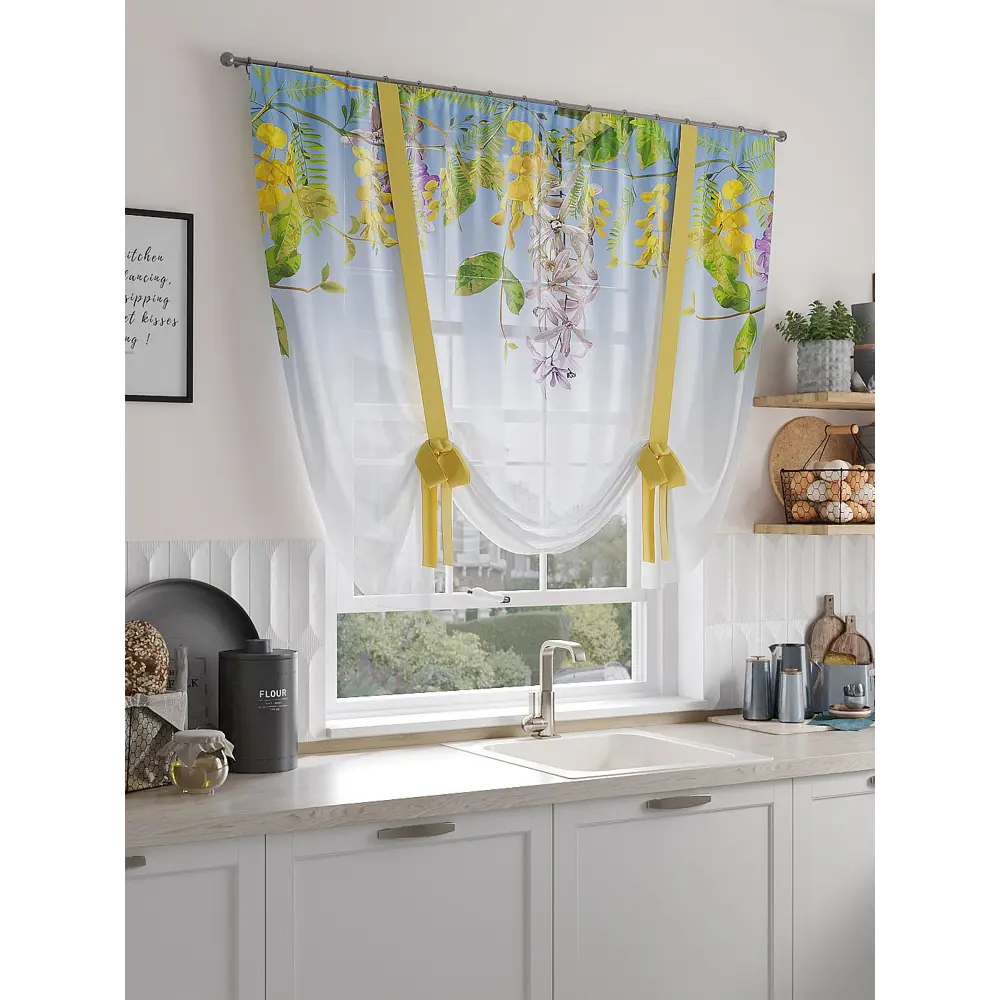 Фото Тюль на шторной ленте At Home Рикрасон 150x150 см цвет белый Фото Тюль на шторной ленте At Home Рикрасон 150x150 см цвет белый