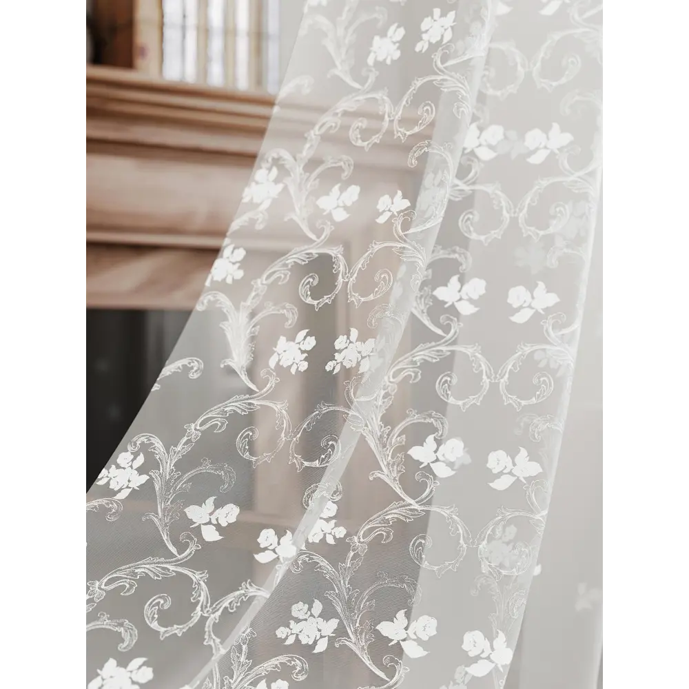 Фото 2 Тюль на шторной ленте At Home Тюль Лорелис 300x290 см цвет белый Фото 2 Тюль на шторной ленте At Home Тюль Лорелис 300x290 см цвет белый