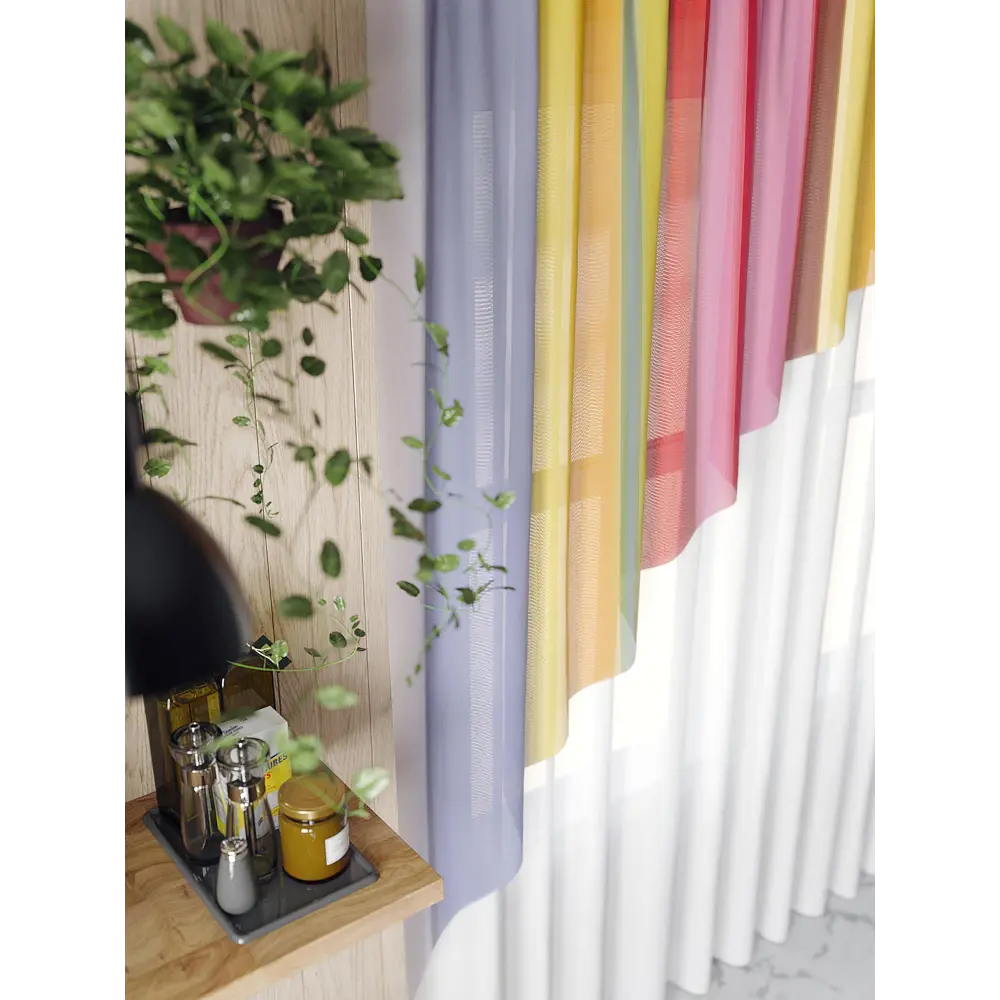 Фото 2 Тюль для кухни на шторной ленте AT Home Кной 280x160 см цвет разноцветный Фото 2 Тюль для кухни на шторной ленте AT Home Кной 280x160 см цвет разноцветный
