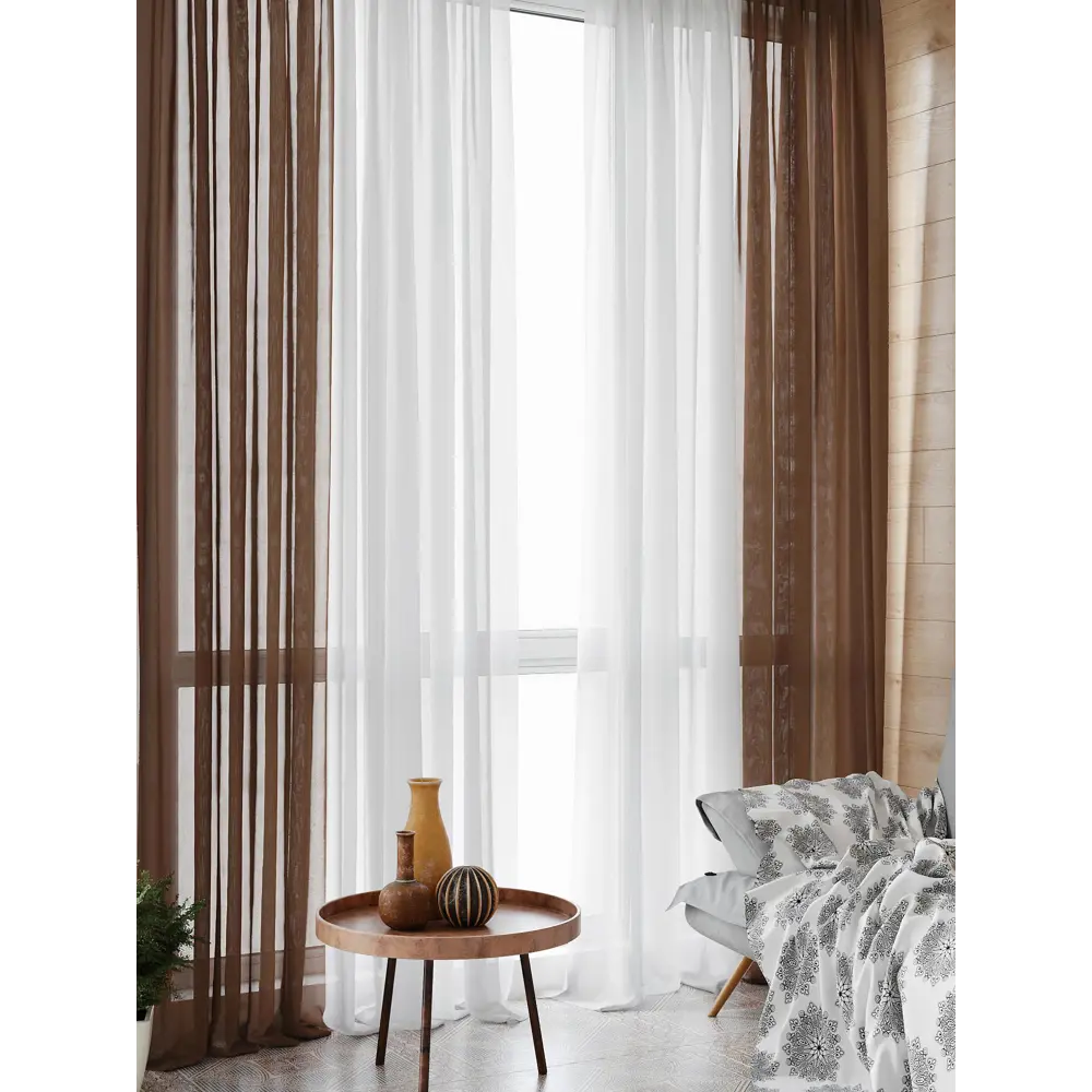 Фото 2 Тюль на шторной ленте At Home Тонгри 300x260 см цвет коричневый Фото 2 Тюль на шторной ленте At Home Тонгри 300x260 см цвет коричневый