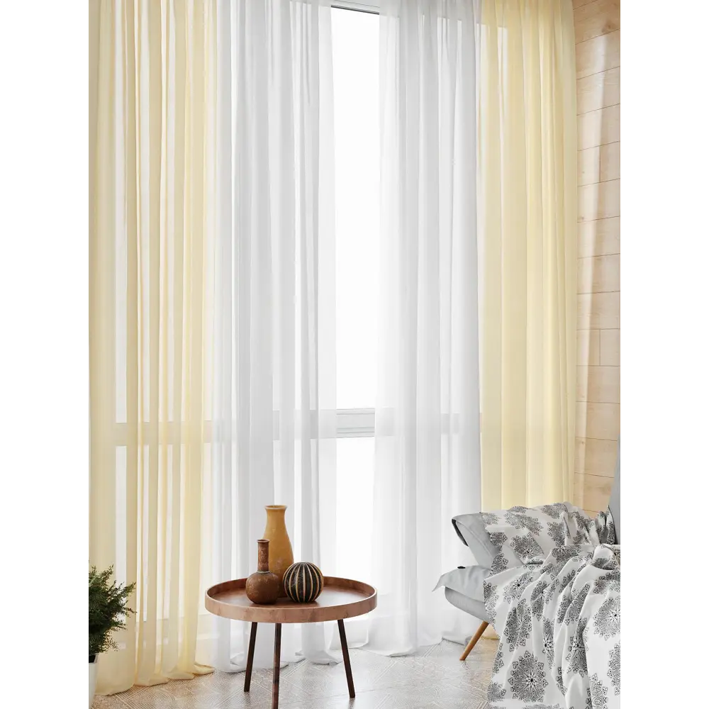 Фото 2 Тюль на шторной ленте At Home Тонгри 300x260 см цвет экрю