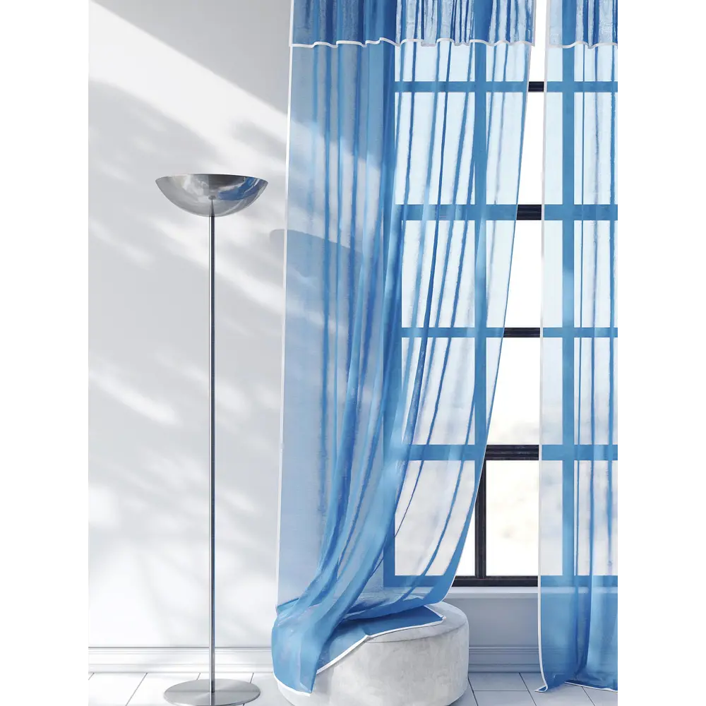 Фото 3 Тюль на шторной ленте At Home Малоур 200x250 см цвет синий Фото 3 Тюль на шторной ленте At Home Малоур 200x250 см цвет синий