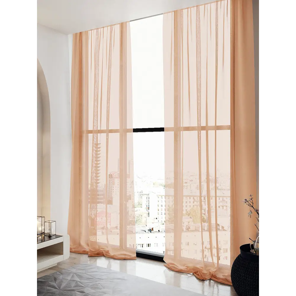 Фото 2 Тюль на шторной ленте At Home Алвис 150x250 см цвет бежевый Фото 2 Тюль на шторной ленте At Home Алвис 150x250 см цвет бежевый