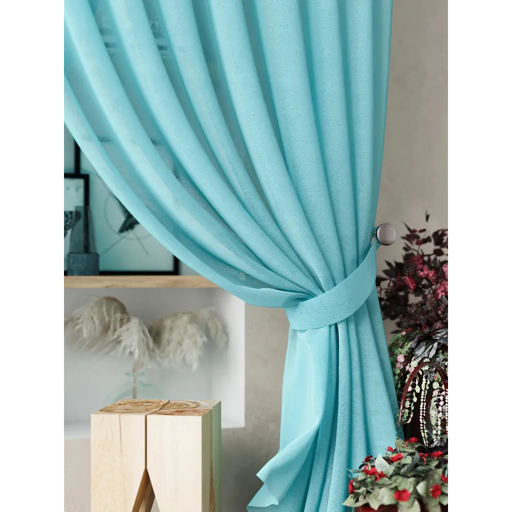 Фото 4 Тюль на шторной ленте At Home Нариа 300x280 см цвет тиффани Фото 4 Тюль на шторной ленте At Home Нариа 300x280 см цвет тиффани