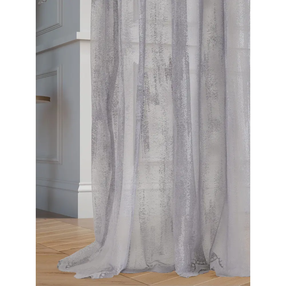 Фото 2 Тюль на шторной ленте At Home Тефида-98 300x270 см цвет серый Фото 2 Тюль на шторной ленте At Home Тефида-98 300x270 см цвет серый