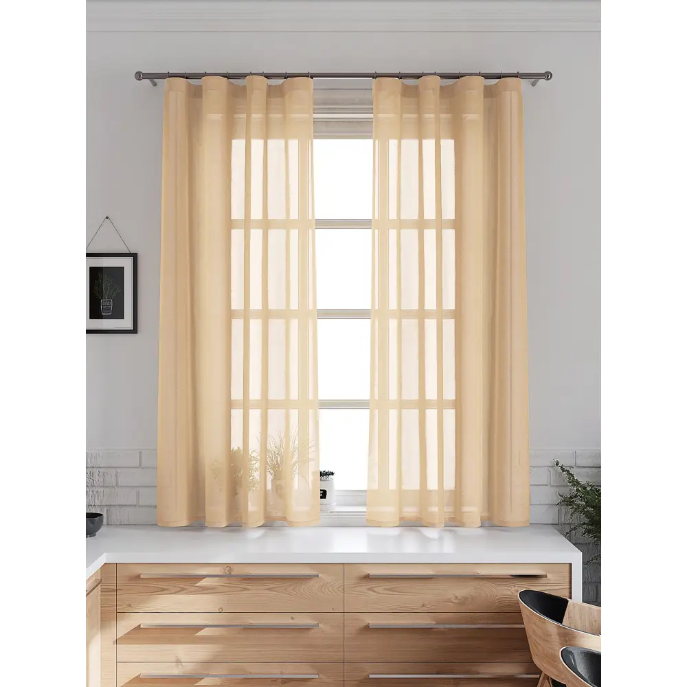 Фото 3 Тюль на шторной ленте At Home Юнис 145x160 см цвет коралл Фото 3 Тюль на шторной ленте At Home Юнис 145x160 см цвет коралл