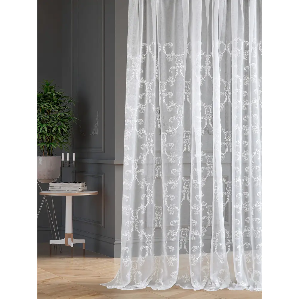 Фото 3 Тюль на шторной ленте At Home Рунаи-53 300x260 см цвет белый Фото 3 Тюль на шторной ленте At Home Рунаи-53 300x260 см цвет белый