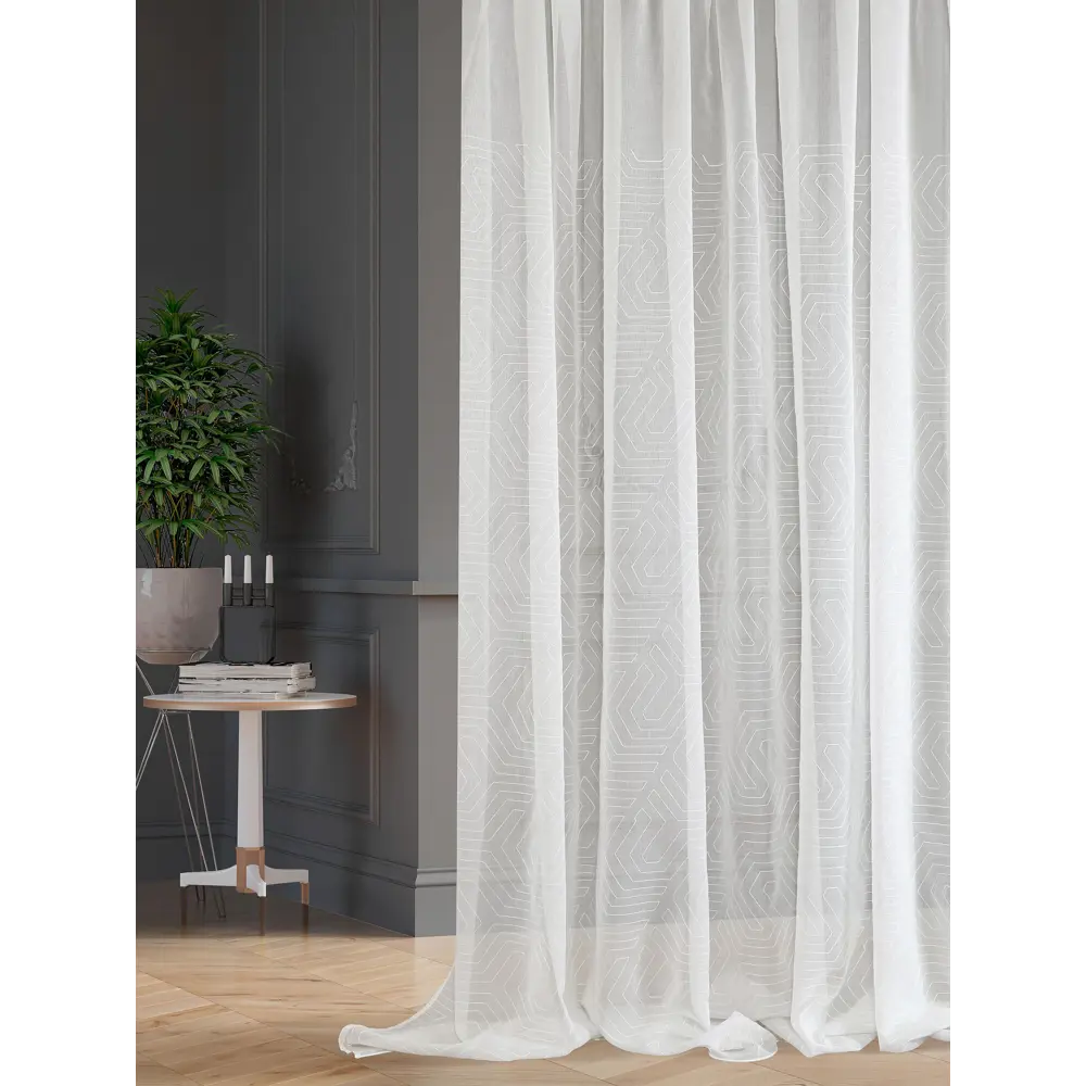 Фото 3 Тюль на шторной ленте At Home Алаф-60 150x260 см цвет белый Фото 3 Тюль на шторной ленте At Home Алаф-60 150x260 см цвет белый