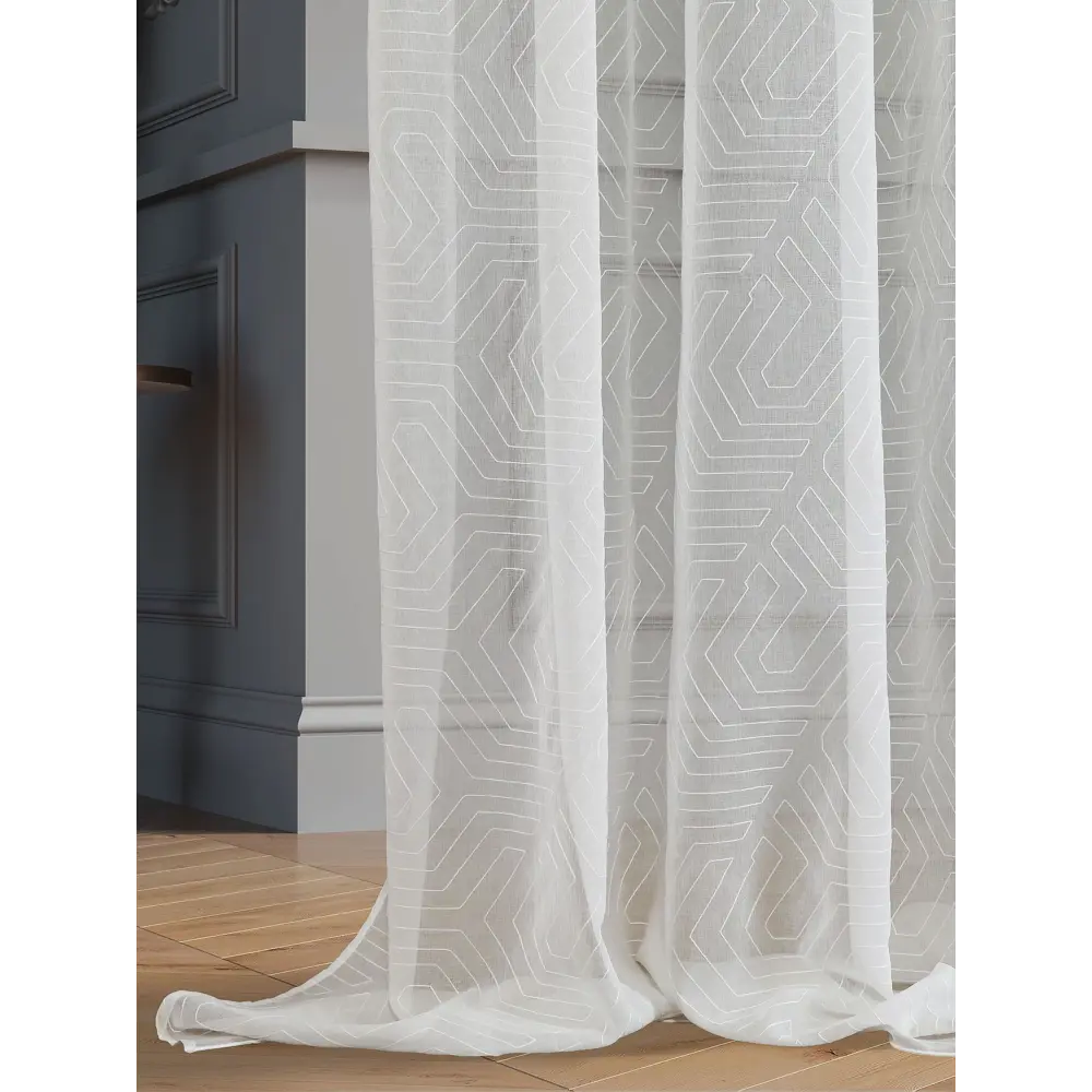 Фото 2 Тюль на шторной ленте At Home Алаф-60 150x260 см цвет белый Фото 2 Тюль на шторной ленте At Home Алаф-60 150x260 см цвет белый