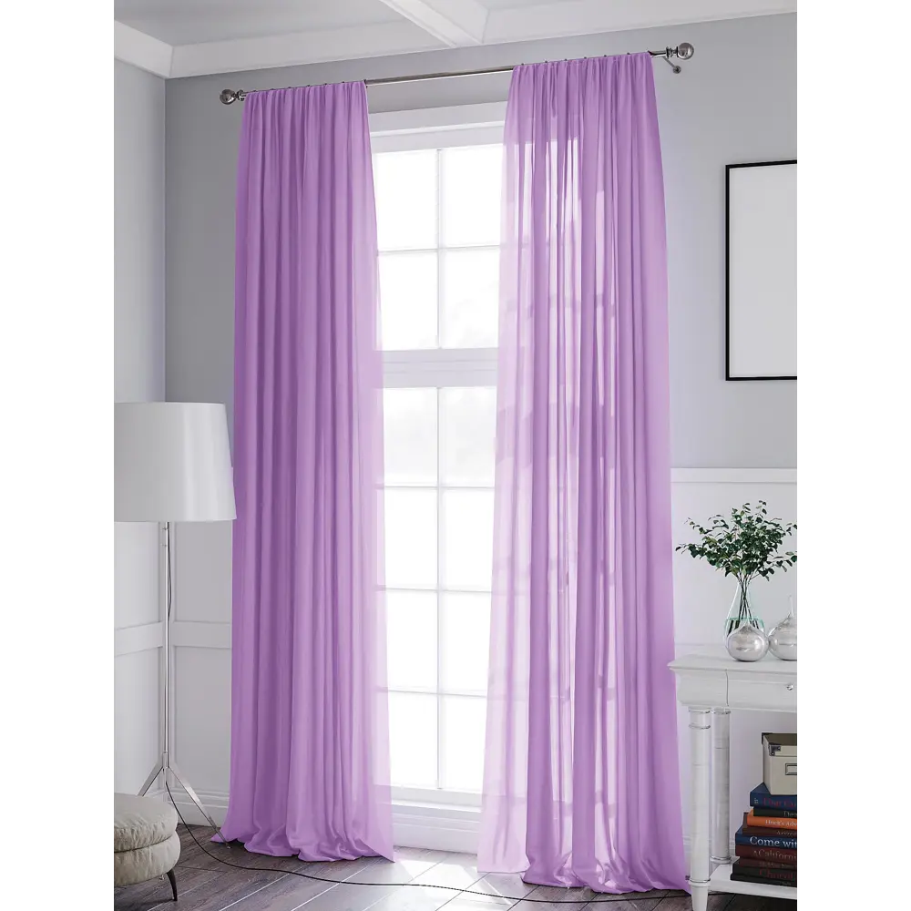 Фото 7 Тюль на шторной ленте At Home Фертун 150x230 см цвет сиреневый Фото 7 Тюль на шторной ленте At Home Фертун 150x230 см цвет сиреневый