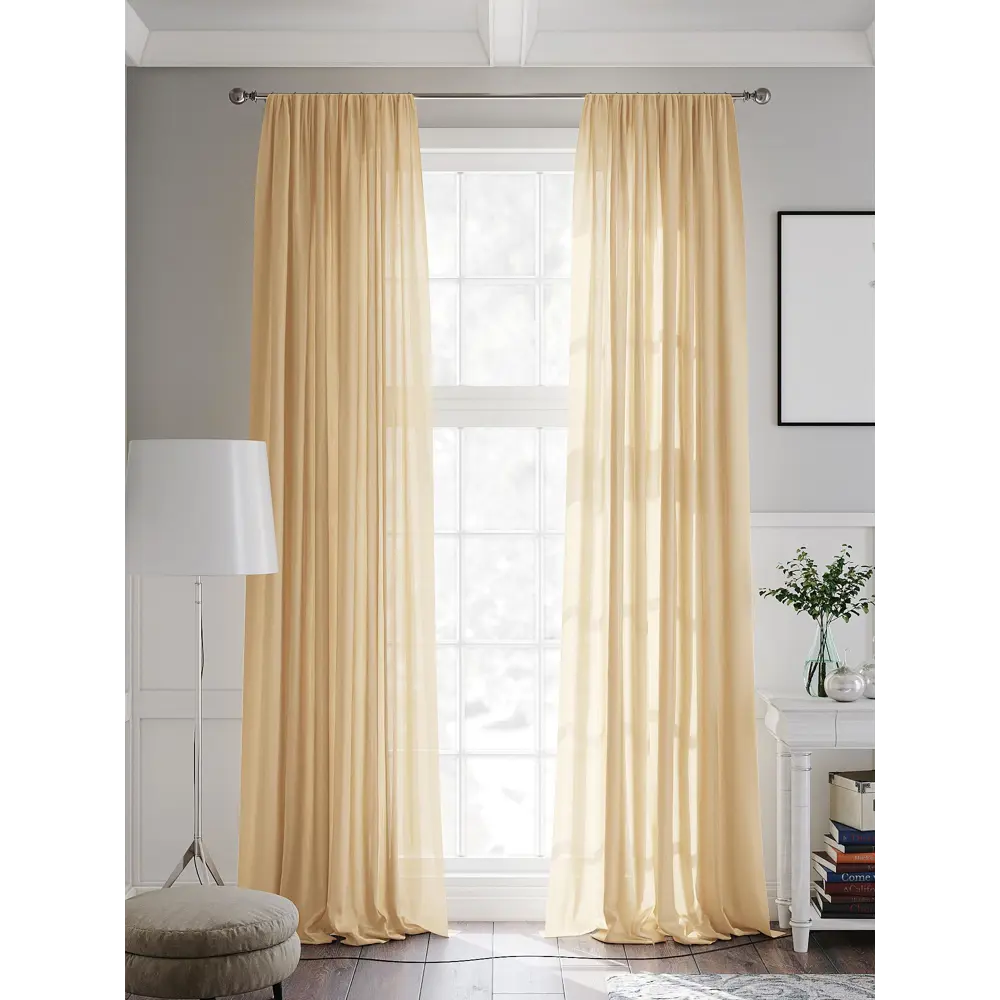 Фото 2 Тюль на шторной ленте At Home Фертун 150x230 см цвет экрю Фото 2 Тюль на шторной ленте At Home Фертун 150x230 см цвет экрю