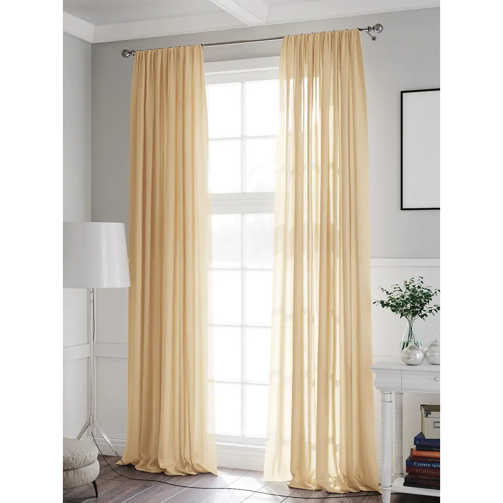 Фото 6 Тюль на шторной ленте At Home Фертун 150x230 см цвет экрю Фото 6 Тюль на шторной ленте At Home Фертун 150x230 см цвет экрю