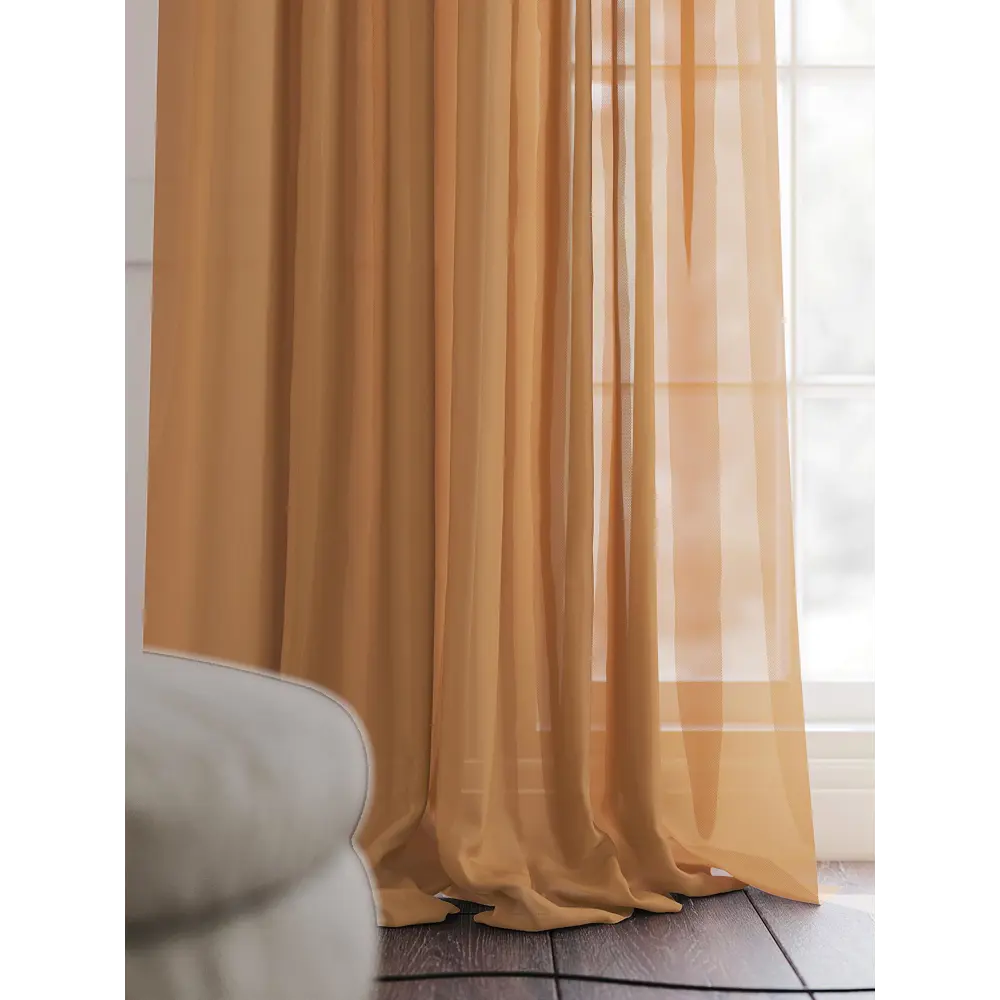 Фото 3 Тюль на шторной ленте At Home Моноур 150x240 см цвет светло-коричневый