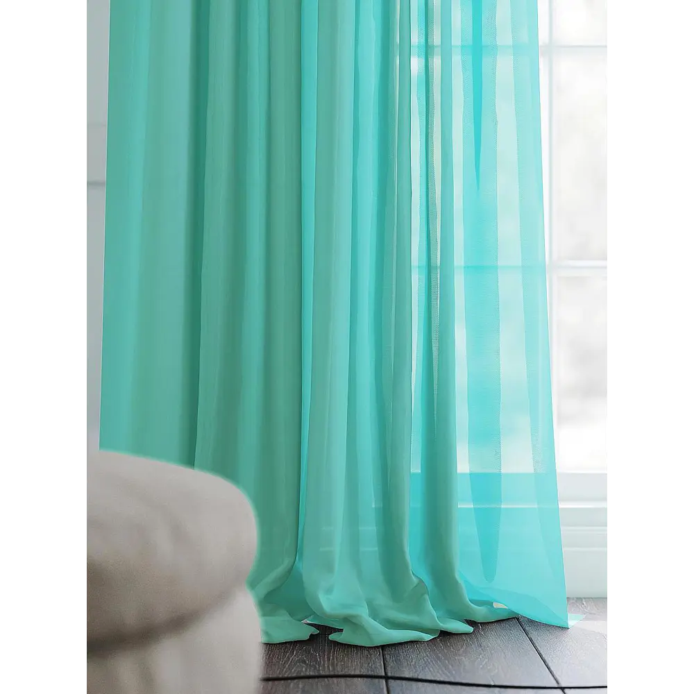 Фото 6 Тюль на шторной ленте At Home Диворио 200x250 см цвет тиффани Фото 6 Тюль на шторной ленте At Home Диворио 200x250 см цвет тиффани