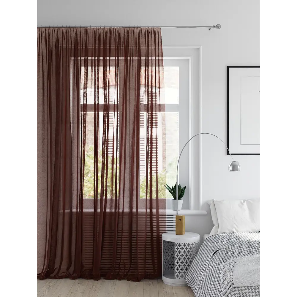 Фото 2 Тюль на шторной ленте At Home Антоин 400x290 см цвет венге Фото 2 Тюль на шторной ленте At Home Антоин 400x290 см цвет венге