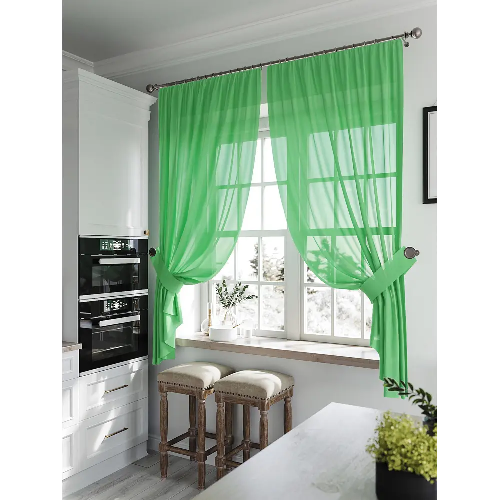 Фото 2 Тюль на шторной ленте At Home Рилка-К 150x170 см цвет салатовый Фото 2 Тюль на шторной ленте At Home Рилка-К 150x170 см цвет салатовый