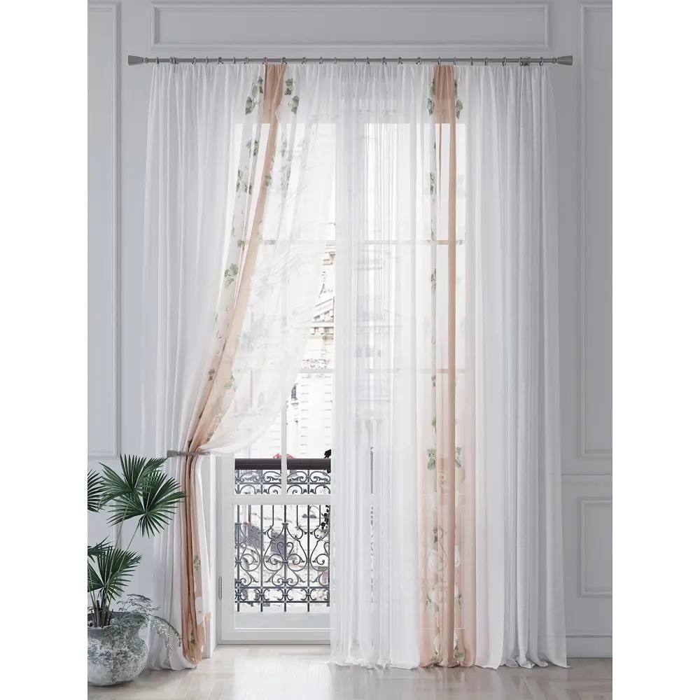 Фото 4 Тюль на шторной ленте At Home Римекинс 150x260 см цвет белый