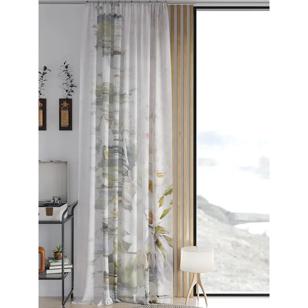 Фото Тюль на шторной ленте At Home Антоля 150x260 см цвет белый Фото Тюль на шторной ленте At Home Антоля 150x260 см цвет белый