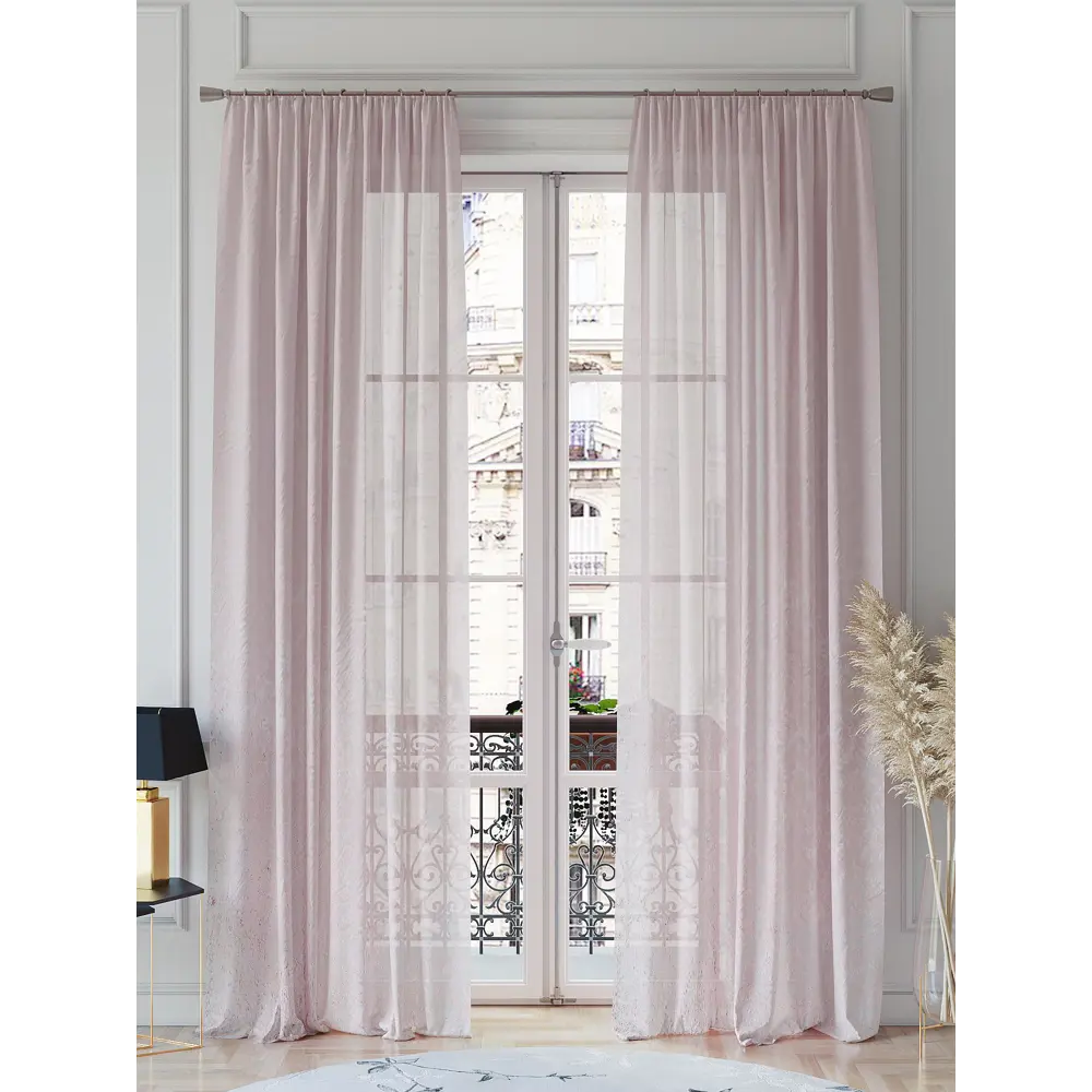 Фото 2 Тюль на шторной ленте At Home Фоворнирс 150x260 см цвет розовый Фото 2 Тюль на шторной ленте At Home Фоворнирс 150x260 см цвет розовый