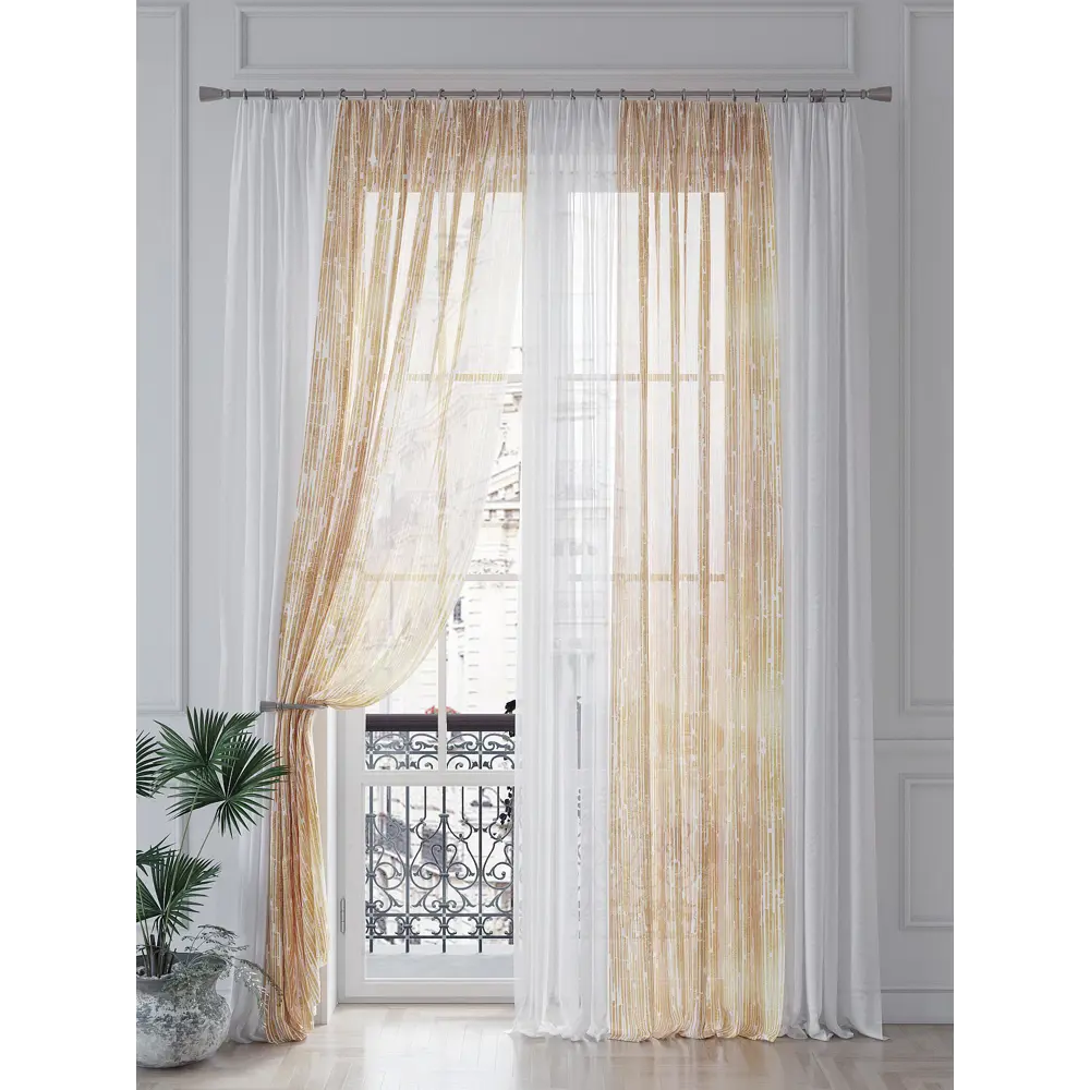 Фото 4 Тюль на шторной ленте At Home Лирмиркс 150x260 см цвет белый Фото 4 Тюль на шторной ленте At Home Лирмиркс 150x260 см цвет белый