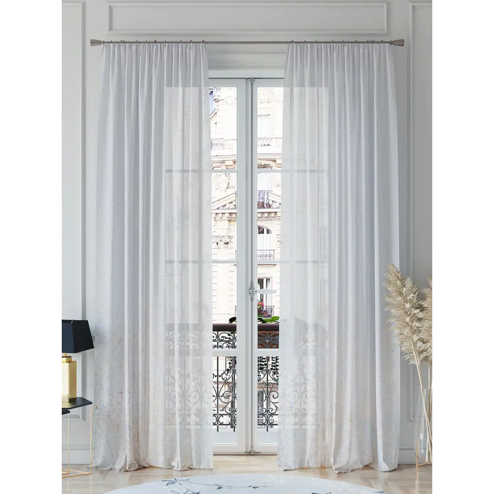 Фото 2 Тюль на шторной ленте At Home Мокинер 150x260 см цвет серый, черный Фото 2 Тюль на шторной ленте At Home Мокинер 150x260 см цвет серый, черный