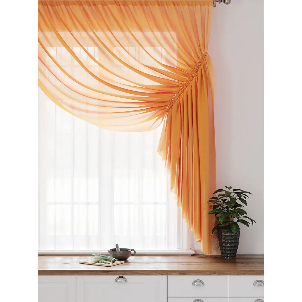 Фото 5 Тюль на шторной ленте At Home Фуртадо 300x180 см цвет оранжевый Фото 5 Тюль на шторной ленте At Home Фуртадо 300x180 см цвет оранжевый