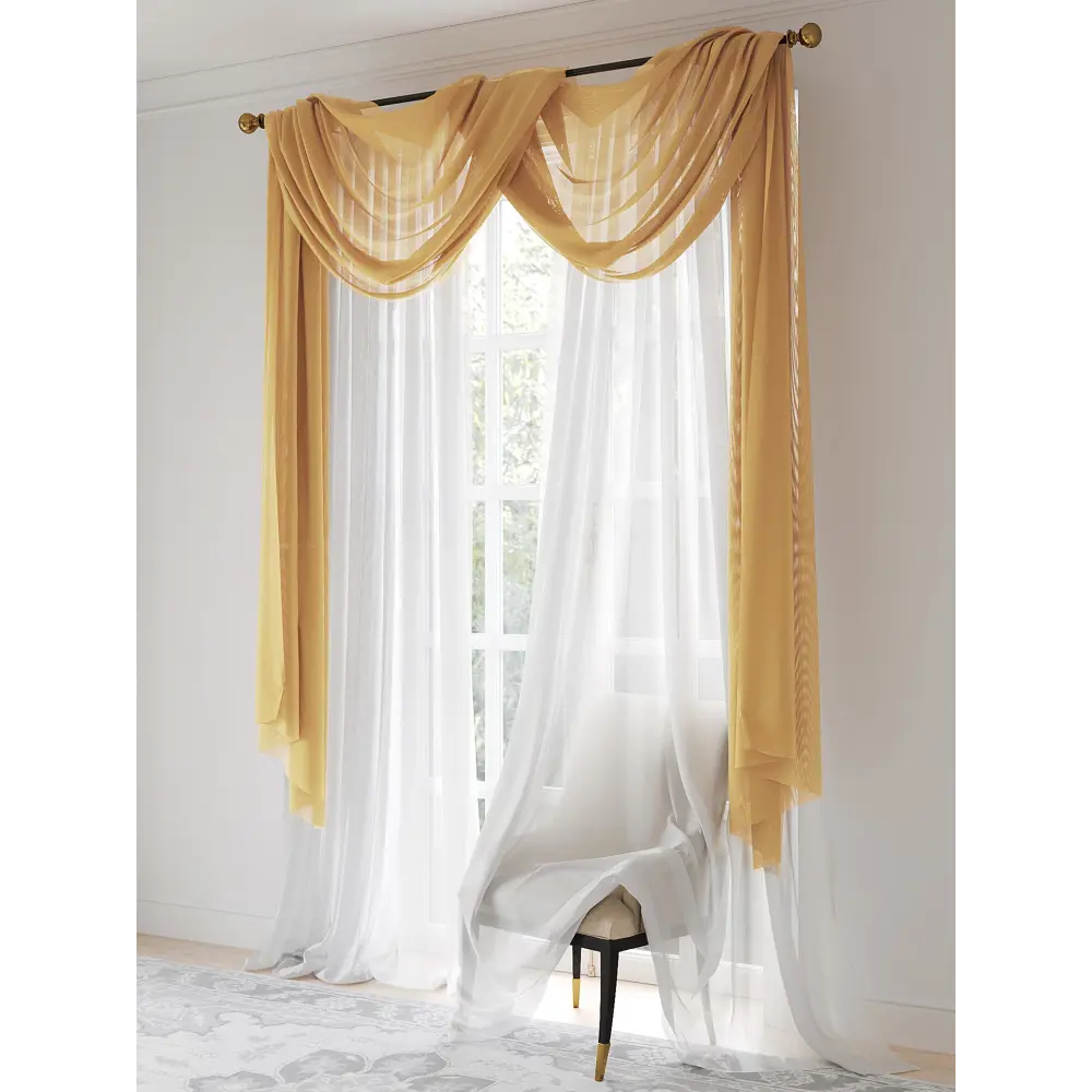 Фото 2 Тюль на шторной ленте At Home Раланс 200x260 см цвет песочный Фото 2 Тюль на шторной ленте At Home Раланс 200x260 см цвет песочный