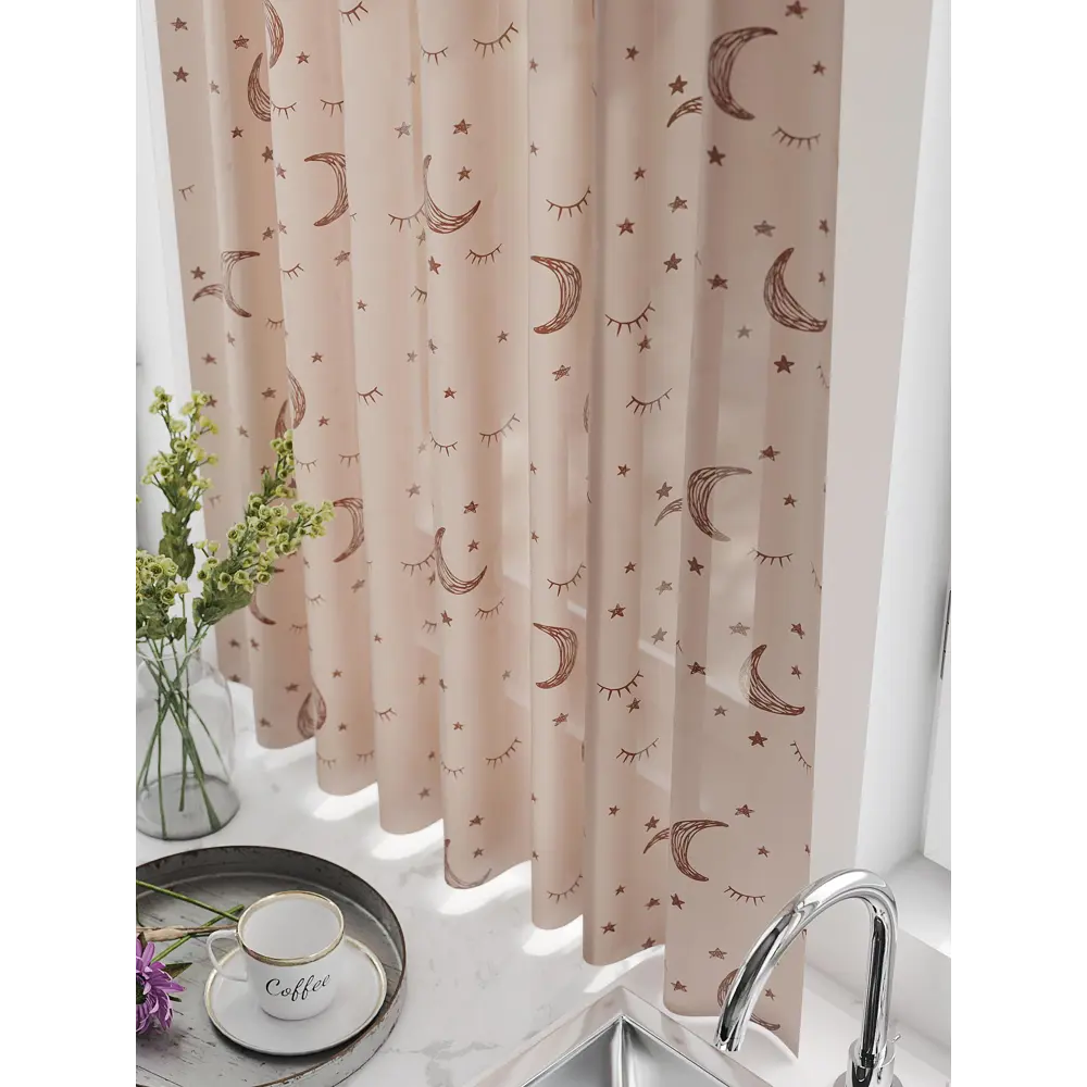 Фото 2 Тюль для кухни на шторной ленте At Home Монквирсон 150x180 см цвет коричневый Фото 2 Тюль для кухни на шторной ленте At Home Монквирсон 150x180 см цвет коричневый