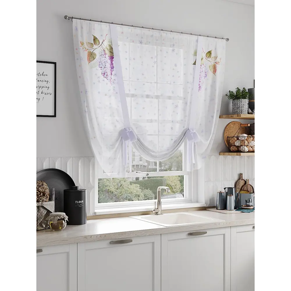 Фото Тюль на шторной ленте At Home Сенвикс 150x150 см цвет белый Фото Тюль на шторной ленте At Home Сенвикс 150x150 см цвет белый