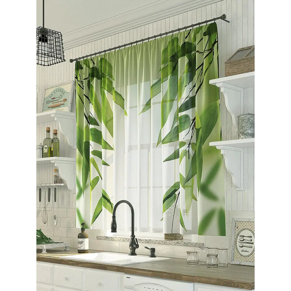Фото Тюль для кухни на шторной ленте At Home Брайни 300x150 см цвет белый Фото Тюль для кухни на шторной ленте At Home Брайни 300x150 см цвет белый