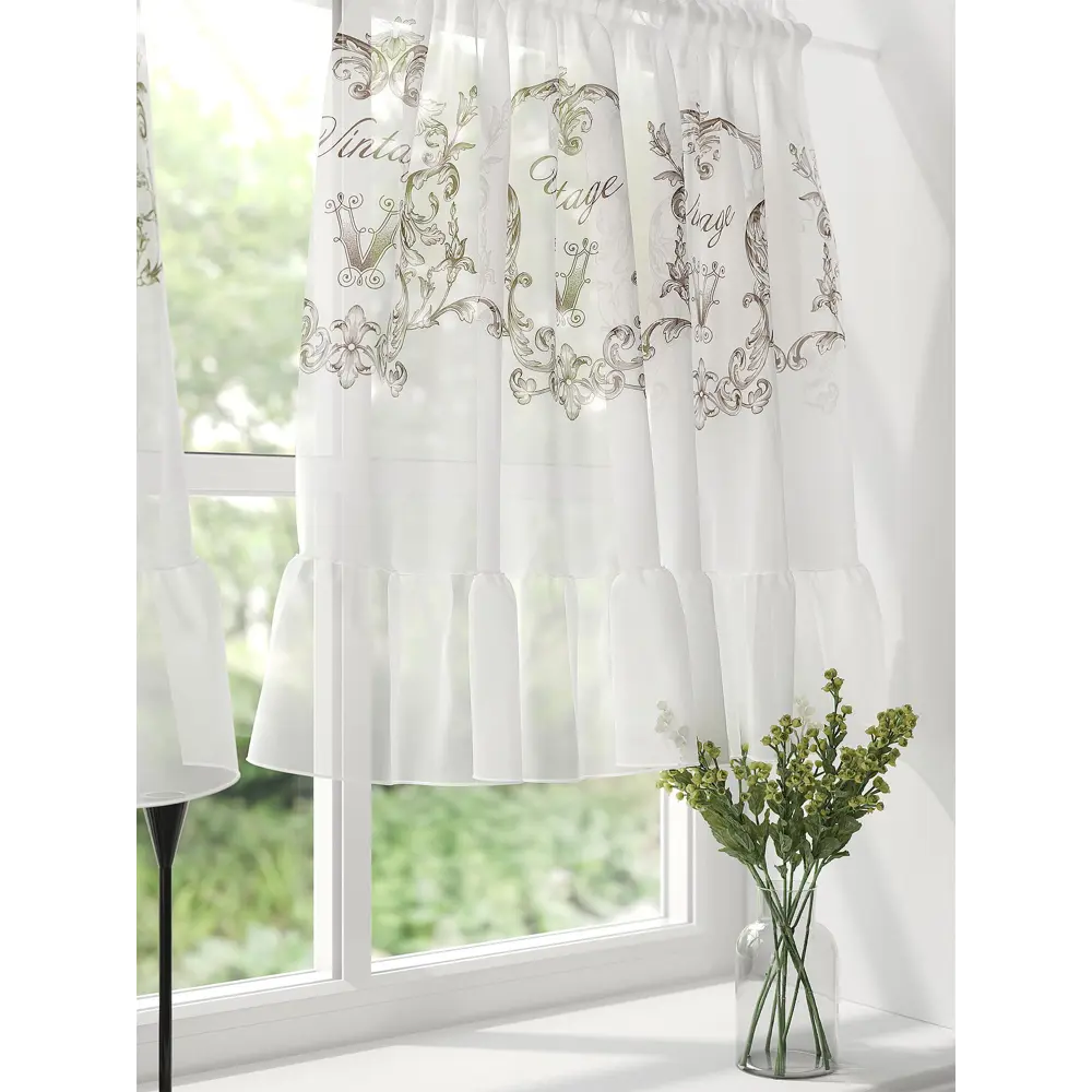 Фото 4 Тюль на кулиске AT Home Кронтролс 100x60 см цвет белый, коричневый Фото 4 Тюль на кулиске AT Home Кронтролс 100x60 см цвет белый, коричневый