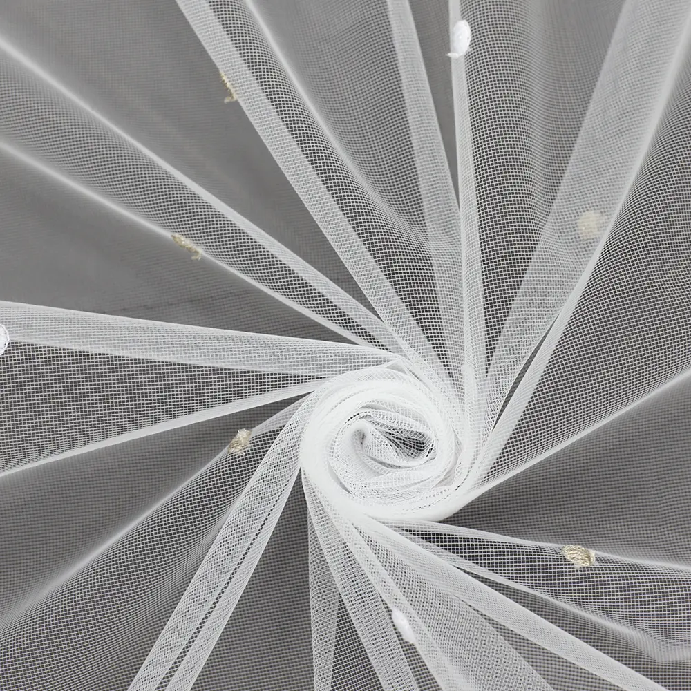 Фото 2 Тюль на шторной ленте Inva Адель 300x270 см цвет белый, золотистый Фото 2 Тюль на шторной ленте Inva Адель 300x270 см цвет белый, золотистый