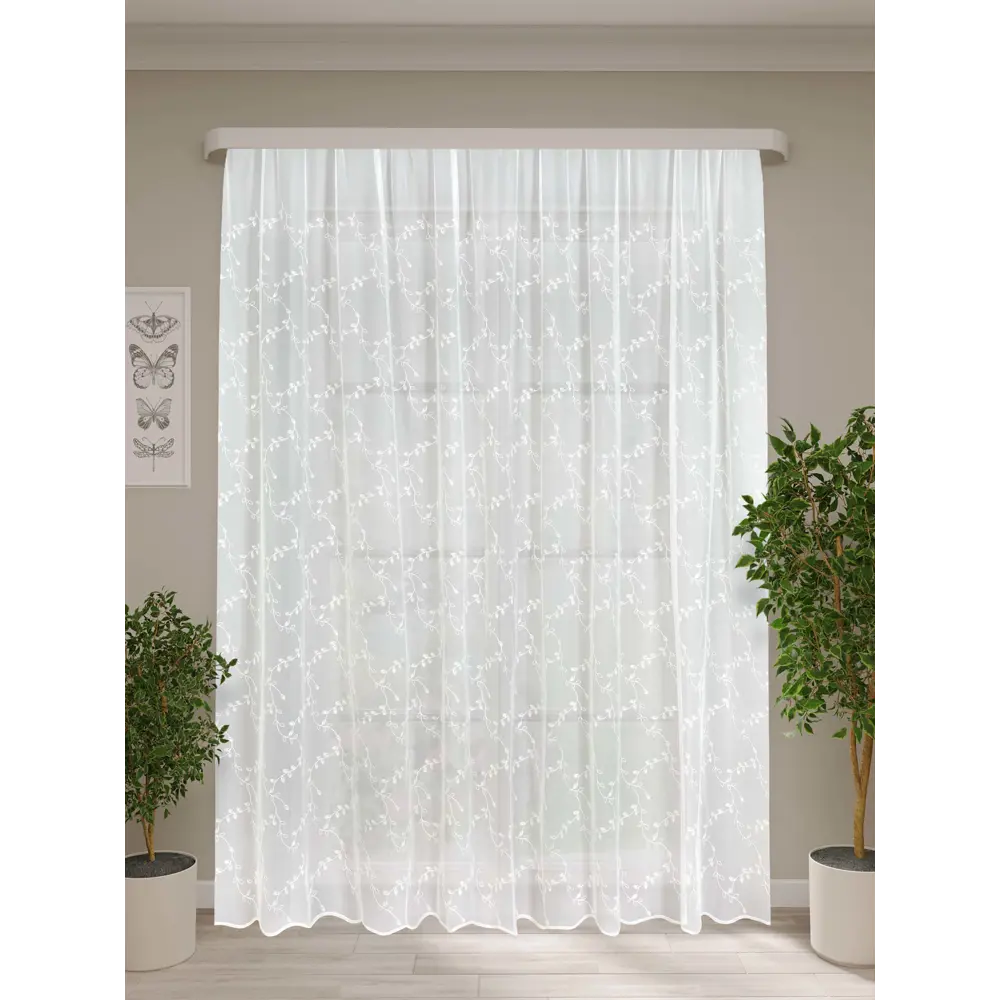 Фото Тюль на шторной ленте ТД Текстиль Герти 300x250 см цвет белый Фото Тюль на шторной ленте ТД Текстиль Герти 300x250 см цвет белый